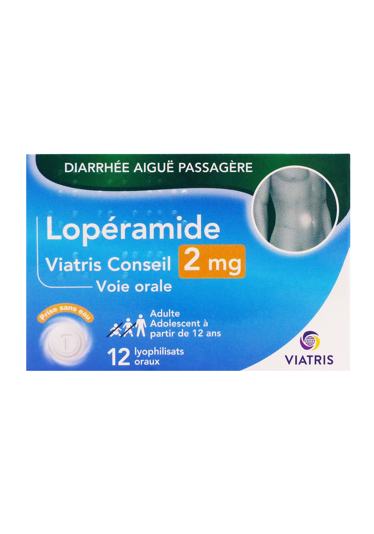 VIATRIS LOPERAMIDE 12 LYOPHILISATS ORAUX 1 lopéramide 2 mg 12 lyophilisats