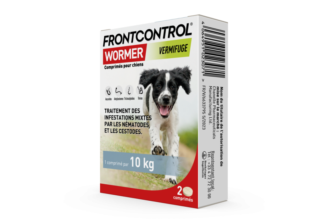 FRONTCONTROL CHIEN 2 COMPRIMES 3 3D WORMER DOGS LEFT