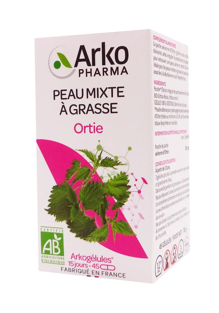 ARKOGELULES ORTIE BIO 45 GELULES ARKOPHARMA 2 arkopharma peau mixte a grasse ortie 45 gelules
