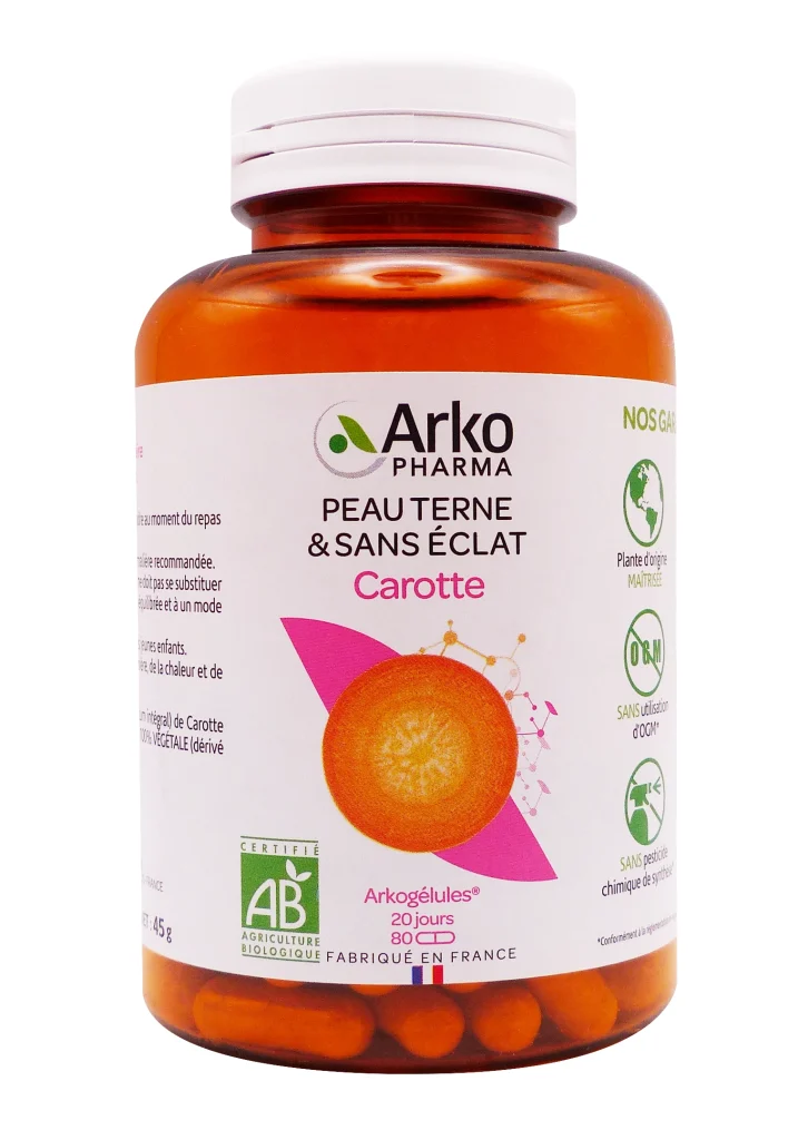 ARKOGELULES CAROTTE BIO 80 GELULES ARKOPHARMA 3 carotte 80 gelules pot arkopharma
