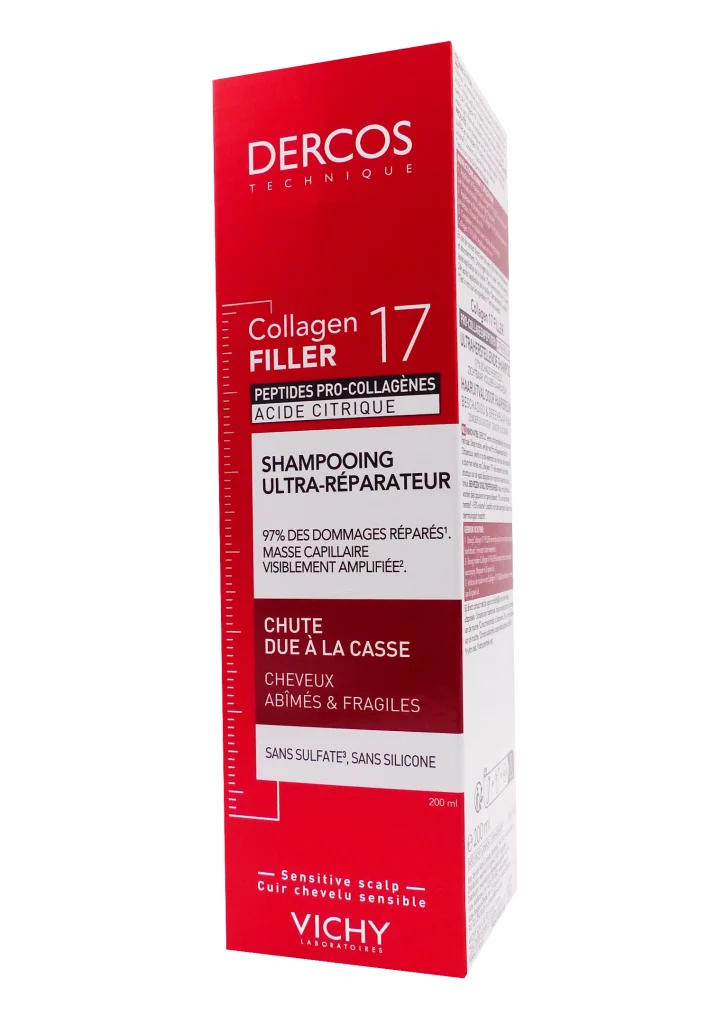 DERCOS SHAMPOOING ULTRA-REPARATEUR COLLAGEN FILLER 17, 200ML 2 dercos shampooing ultra reparateur vichy