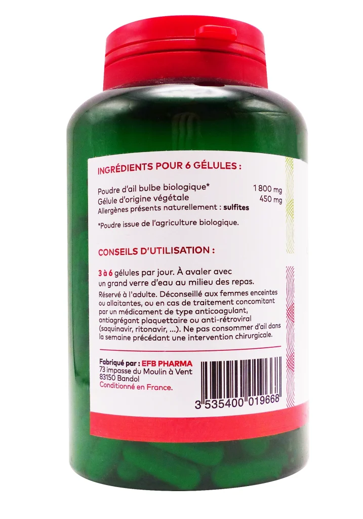 PHARMASCIENCE AIL BULBE 200 GELULES 3 dos ail pharmascience 200 gelules