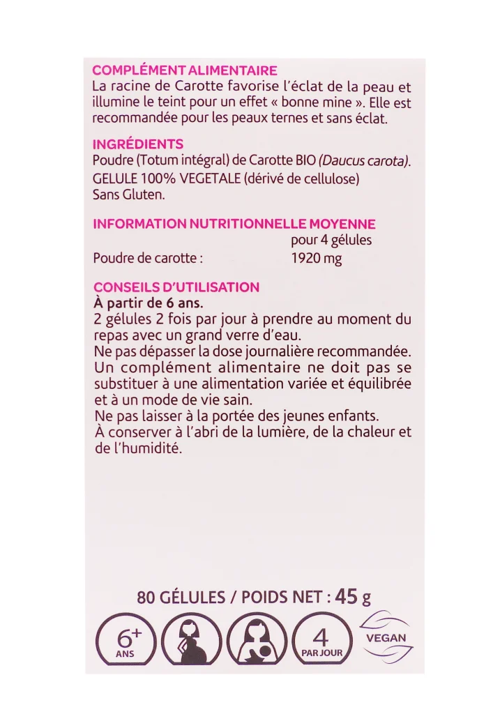 ARKOGELULES CAROTTE BIO 80 GELULES ARKOPHARMA 4 dos carotte arko 80 gelules