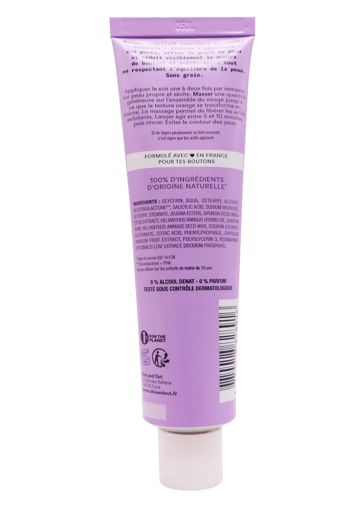 SKIN AND OUT PEEL OUT MASQUE EXFOLIANT 60 ML 5 dos masque