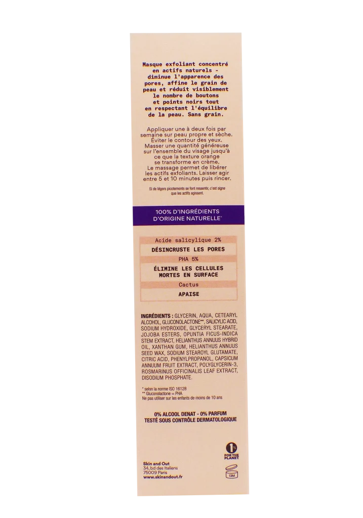 SKIN AND OUT PEEL OUT MASQUE EXFOLIANT 60 ML 3 dos masque exfoliant