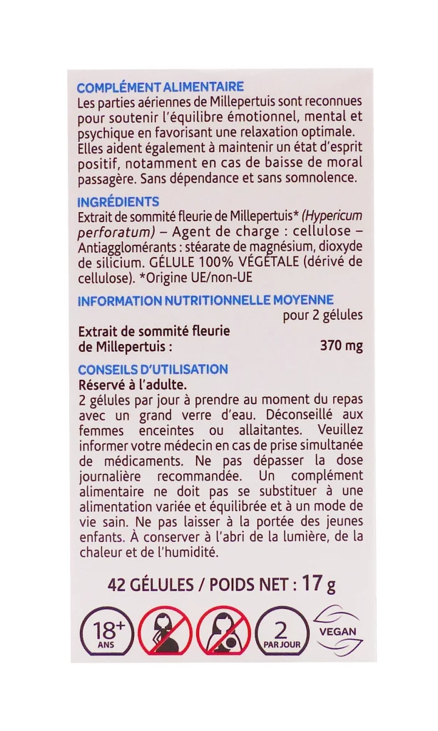 ARKOGELULES MILLEPERTUIS 42 GELULES ARKOPHARMA 4 dos millepertuis 42 gelules