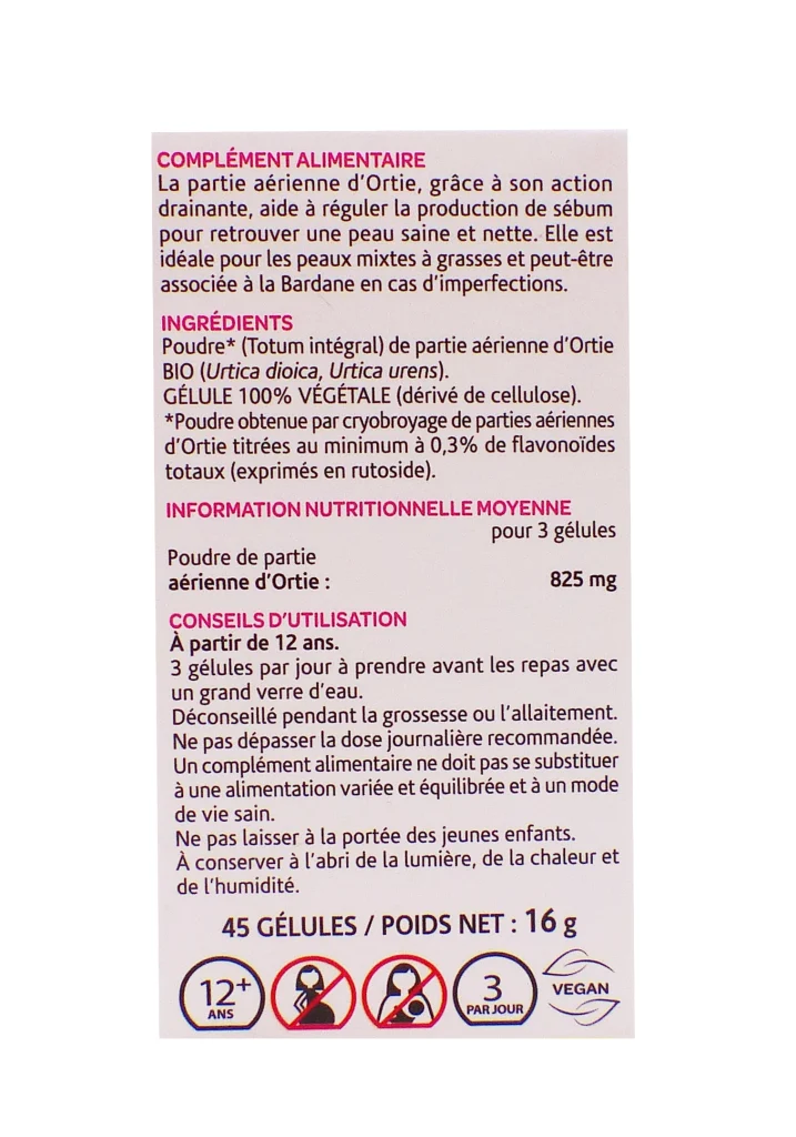 ARKOGELULES ORTIE BIO 45 GELULES ARKOPHARMA 3 dos ortie