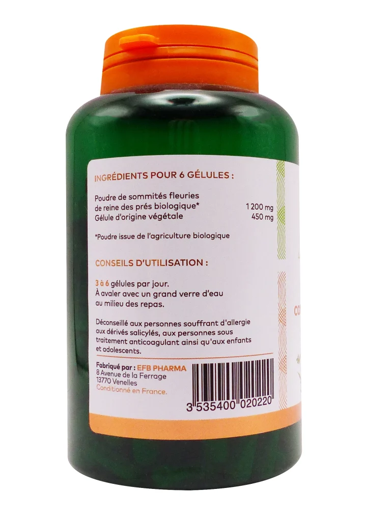 PHARMASCIENCE REINE DES PRES BIO 200 GELULES 3 dos reine des pres pharmascience