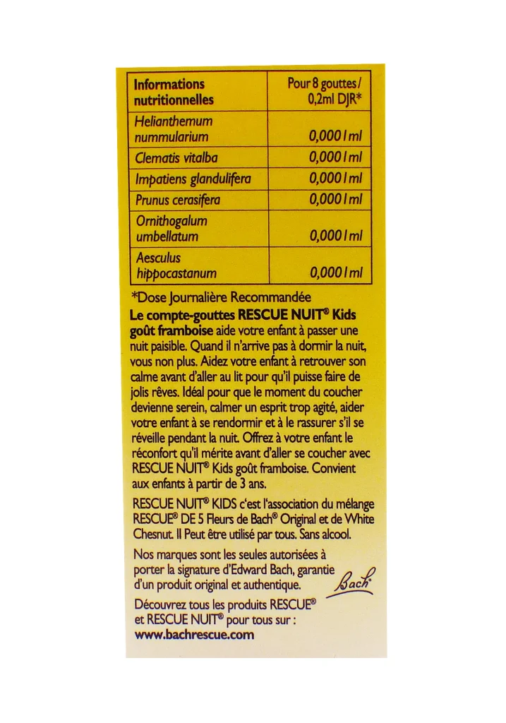 RESCUE NUIT KIDS JOLIS RÊVES FRAMBOISE 10ML 3 dos rescue