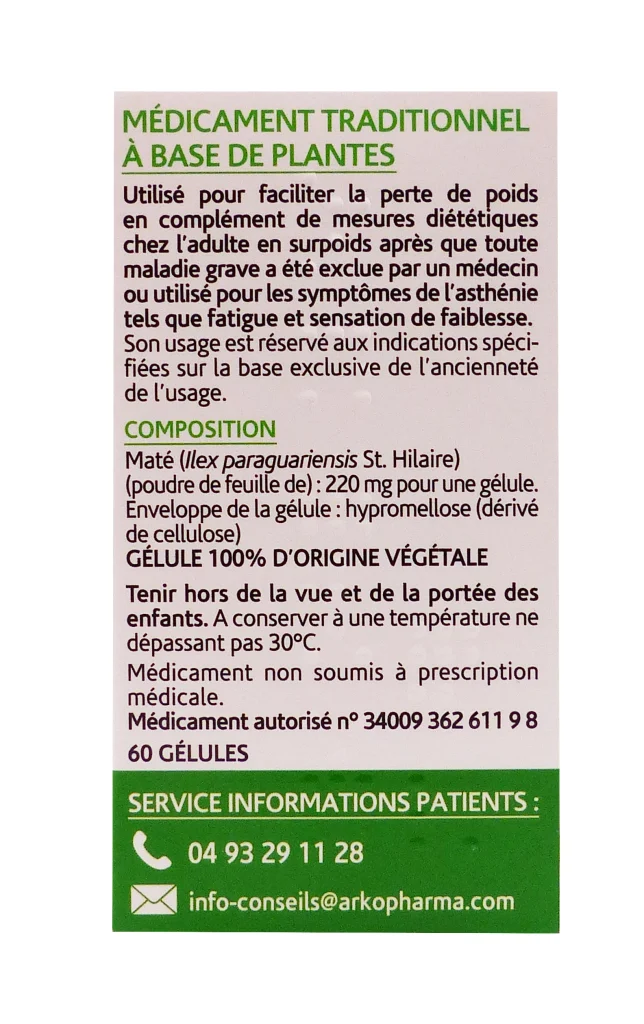 ARKOGELULES MATE 60 GELULES ARKOPHARMA 3 mate dos