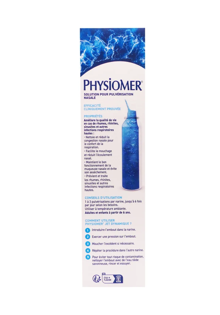 PHYSIOMERHYGIENE DU NEZ JET DYNAMIQUE 125ML 4 physiomer dos