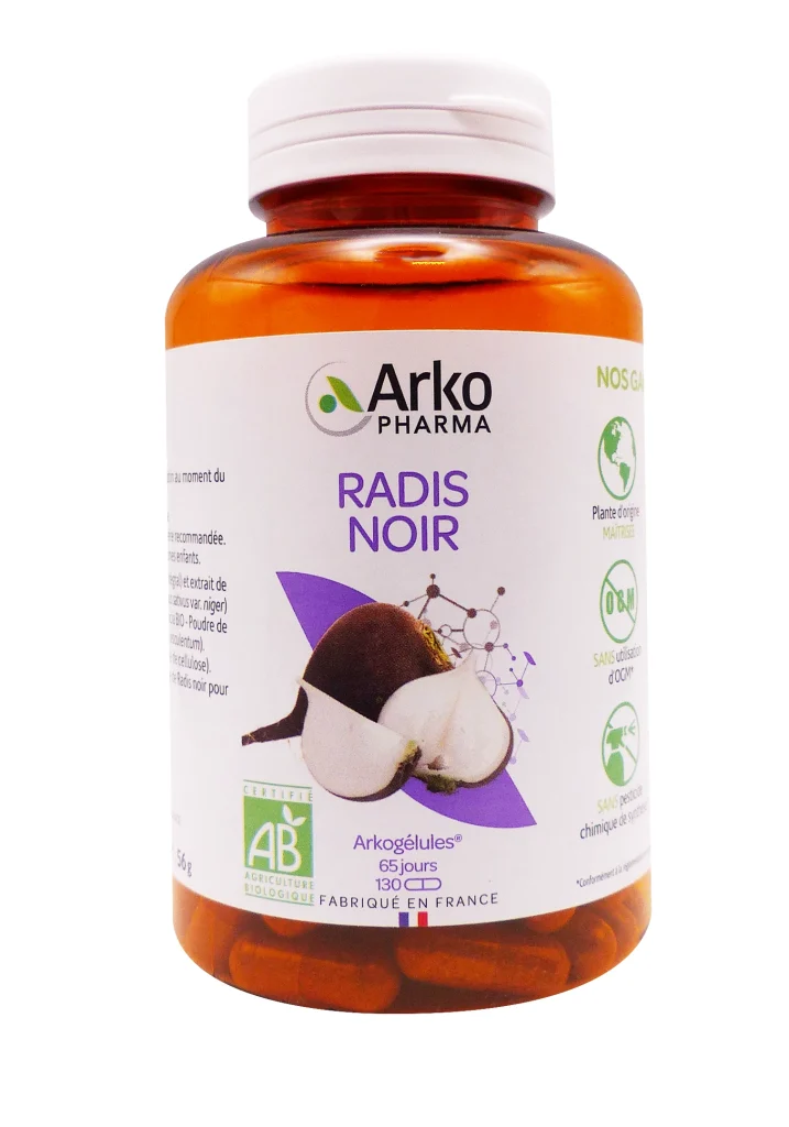 ARKOGELULES RADIS NOIR 130 GELULES ARKOPHARMA 4 radis noir 130 gelules pot