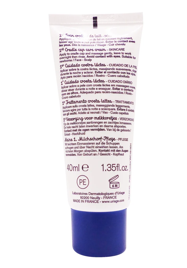 URIAGE BEBE 1ER SOIN CROUTES DE LAIT 40ML 4 soin croute de lait dos