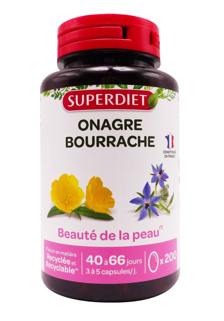 SUPERDIET ONAGRE BOURRACHE 200 CAPSULES 2 superdiet onagre bourrache 20 capsules