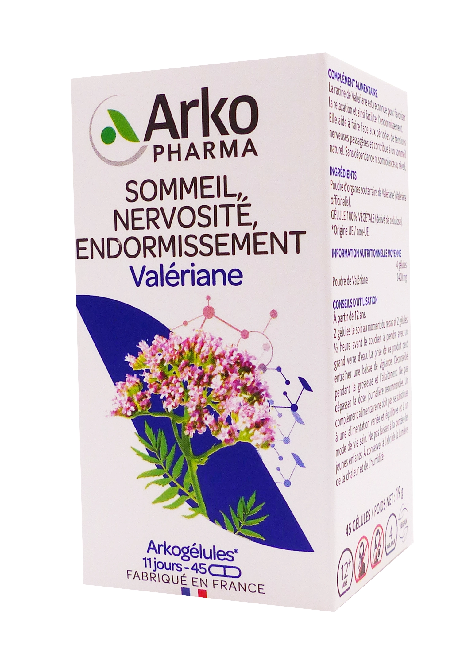 ARKOGELULES VALERIANE 45 GELULES ARKOPHARMA 1 valeriane 45 gélules
