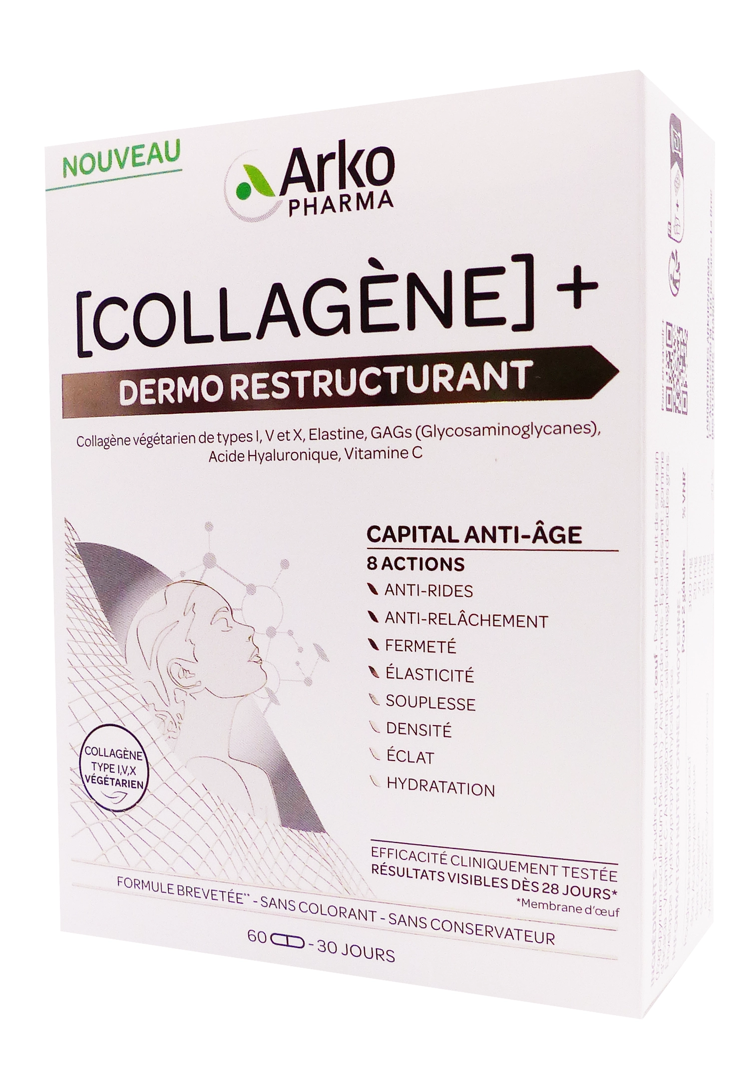 ARKOPHARMA COLLAGENE+ DERMO RESTRUCTURANT 60 GELULES 1 arkopharma collagène + 60 gélules