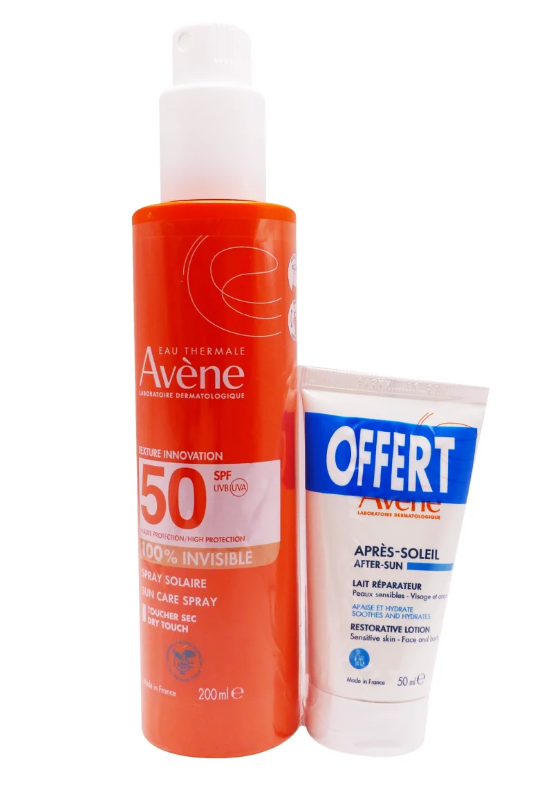 avene spray spf 50 et apres soleil offert