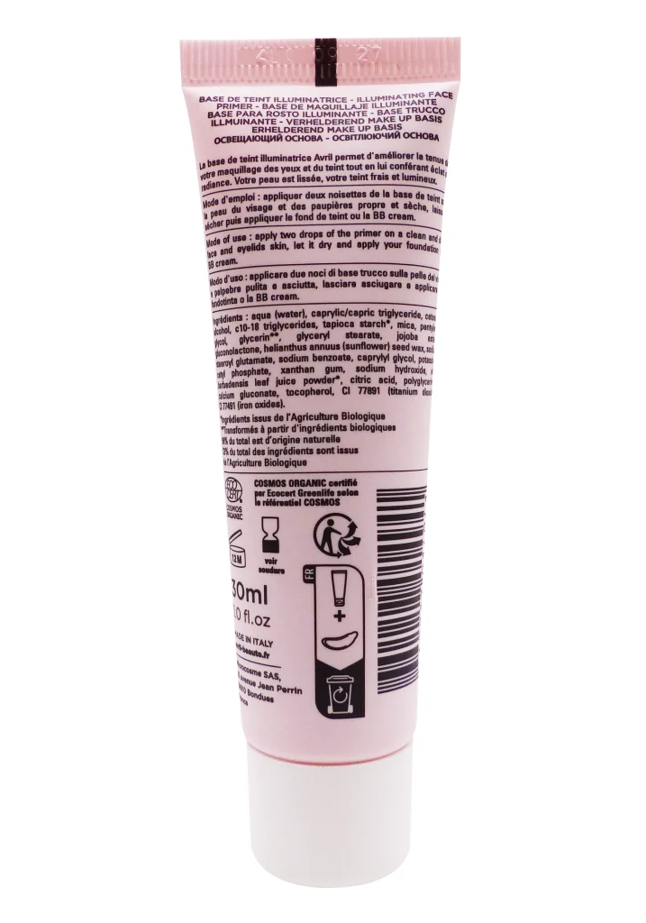 AVRIL BASE DE TEINT ILLUMINATRICE BIO 30 ML 3 avril dos base de teint lissante