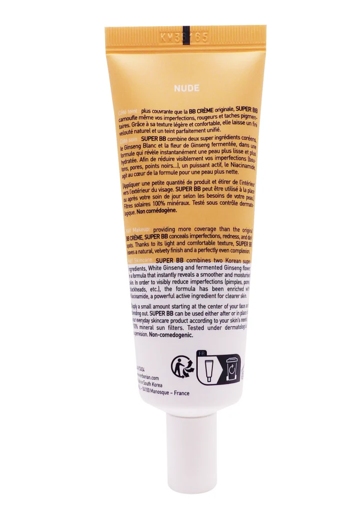 ERBORIAN SUPER BB SPF 20 NUDE 40ML 4 bb creme nude dos tube