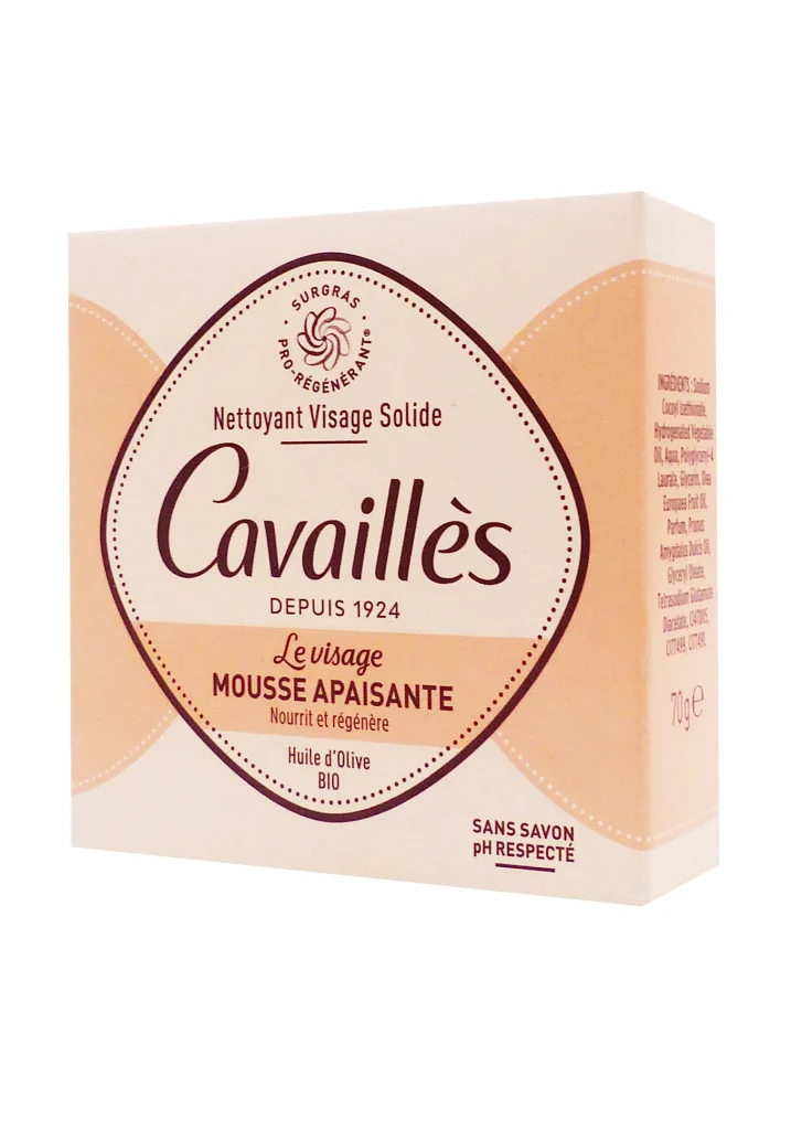 ROGE CAVAILLES NETTOYANT VISAGE MOUSSE APAISANTE SOLIDE 70G (BEIGE) 2 cavailles visage mousse apaisante