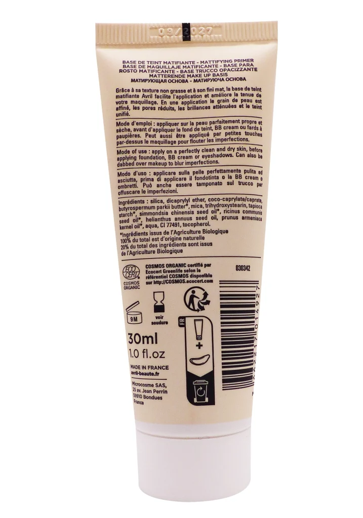AVRIL BASE DE TEINT MATIFIANTE 30ML 3 dos base de teint matifiante 30 ml