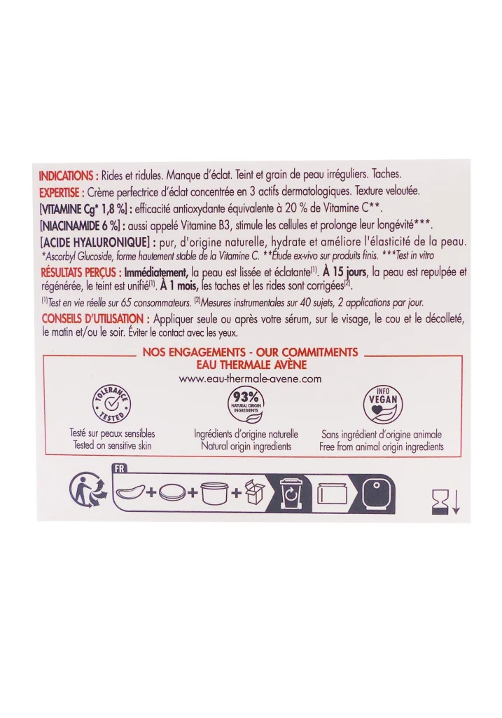 AVENE VITAMIN ACTIV CG CREME ECLAT 50ML 3 dos creme avene