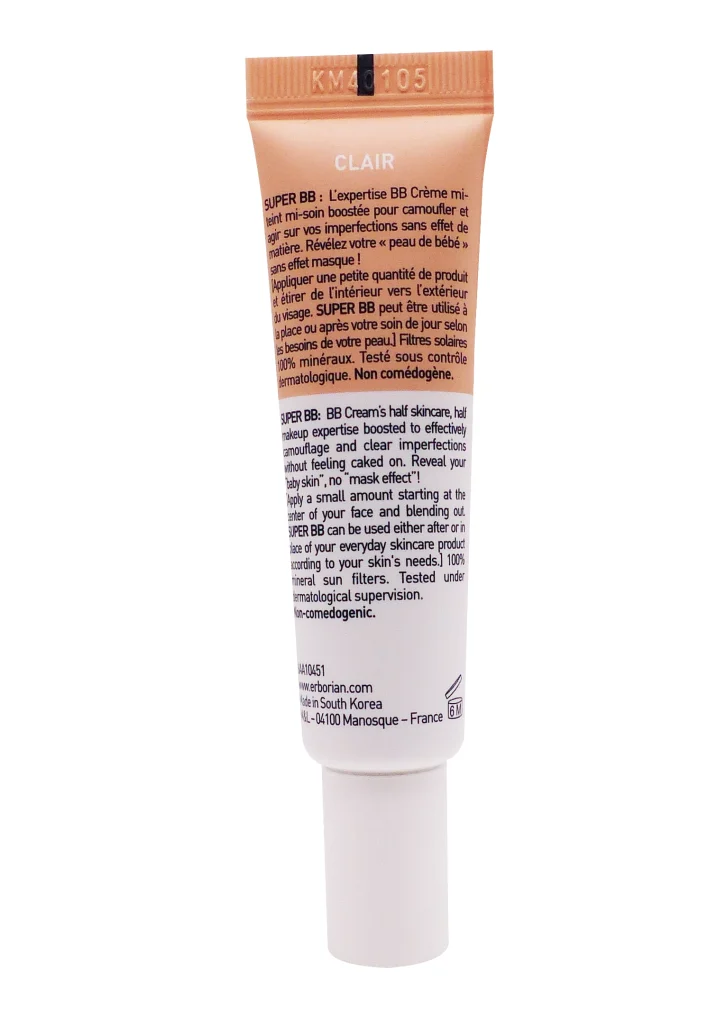 ERBORIAN SUPER BB CONCEALER CLAIR 10ML 4 dos creme mi tein mi soin tube