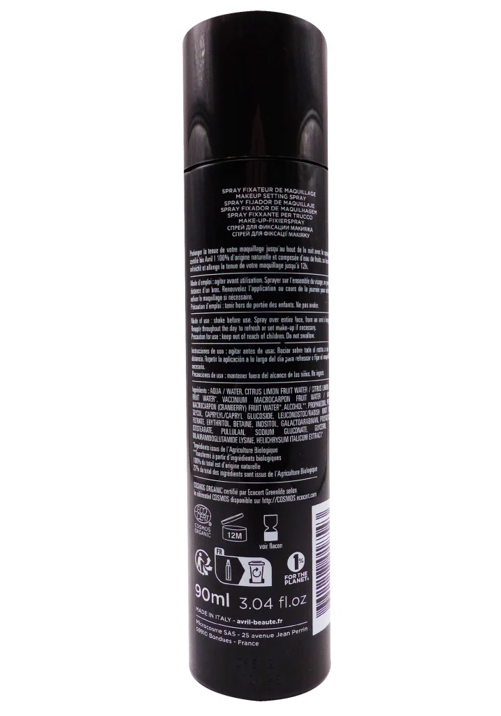 AVRIL SPRAY FIXATEUR DE MAQUILLAGE 90 ML 3 dos fixateur maquillage avril