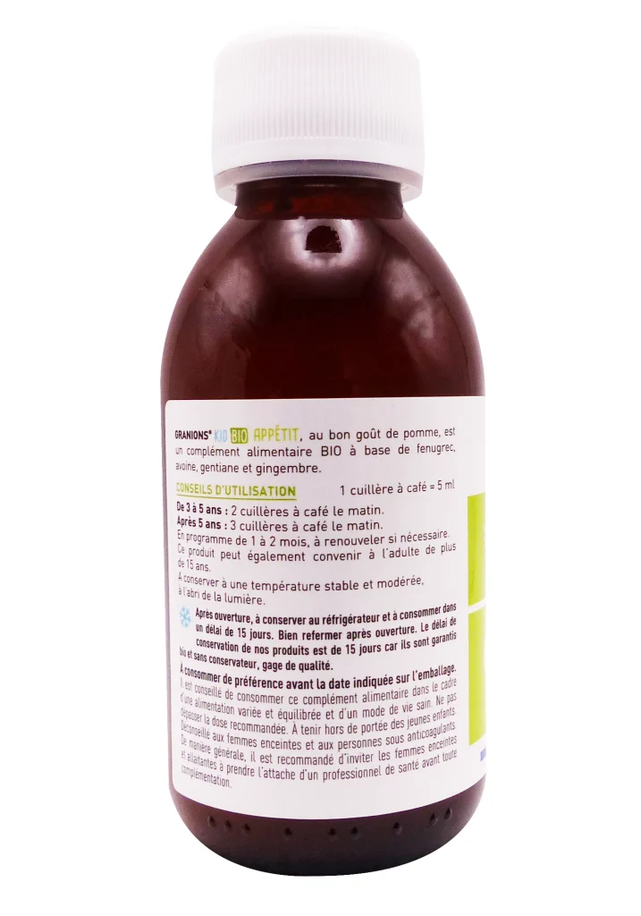 GRANIONS KID BIO APPETIT SOLUTION BUVABLE 125ML 4 dos granions sirop