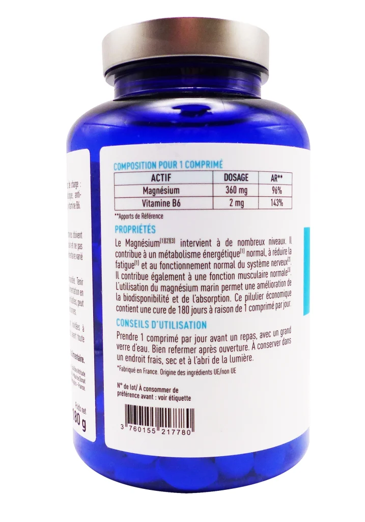 GRANIONS MAGNESIUM MARIN 360MG 180 COMPRIMES (6 MOIS) 3 dos magnesium granions
