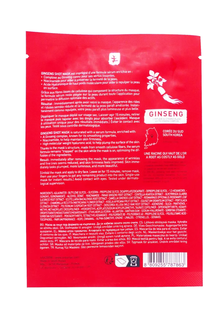 ERBORIAN GINSENG SHOT MASK 15 G 3 dos masque ginseng