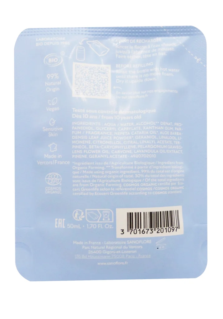 SANOFLORE RECHARGE DEODORANT COTON 50ML 3 dos recharge sanoflore