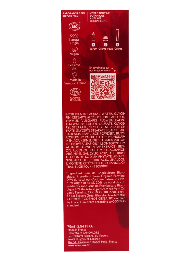 SANOFLORE REINE MASQUE ANTI-AGE GLOBAL 75ML 3 dos sanoflore creme