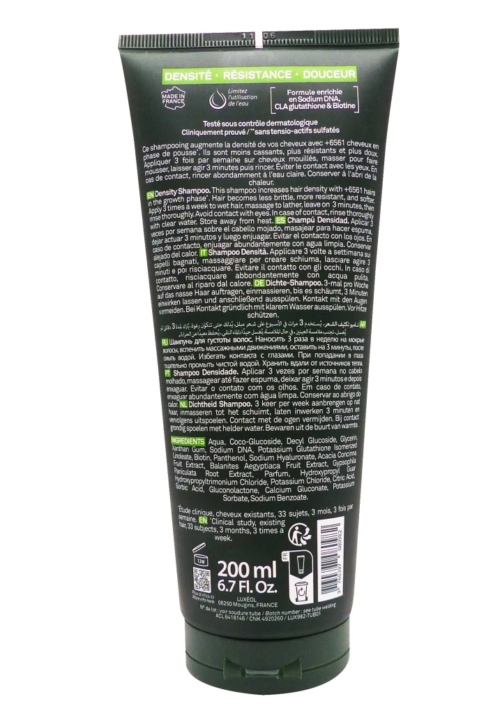 LUXEOL SHAMPOOING DENSITE 200ML 3 dos shampooing luxeol