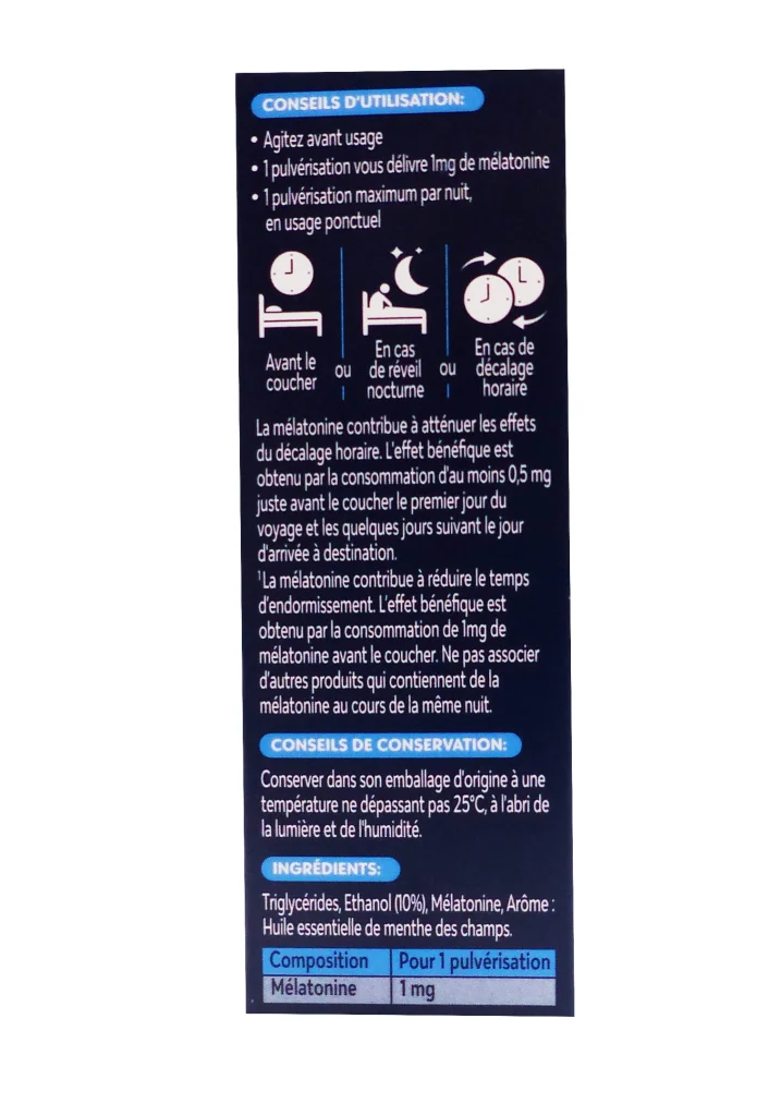 EUPHYTOSE NUIT SPRAY 1MG 20ML 3 dos spray euphytose nuit