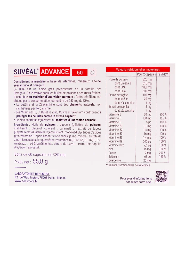 SUVEAL ADVANCE VISION 60 CAPSULES 3 dos suveal advance 60 capsules