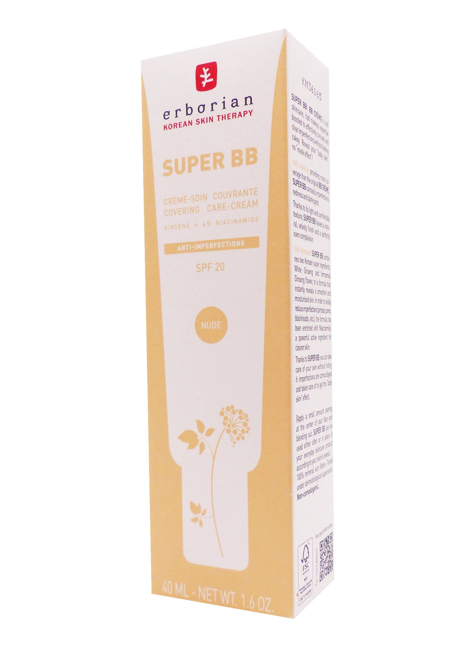ERBORIAN SUPER BB SPF 20 NUDE 40ML 1 erborian super bb nude spf 20 40 ml