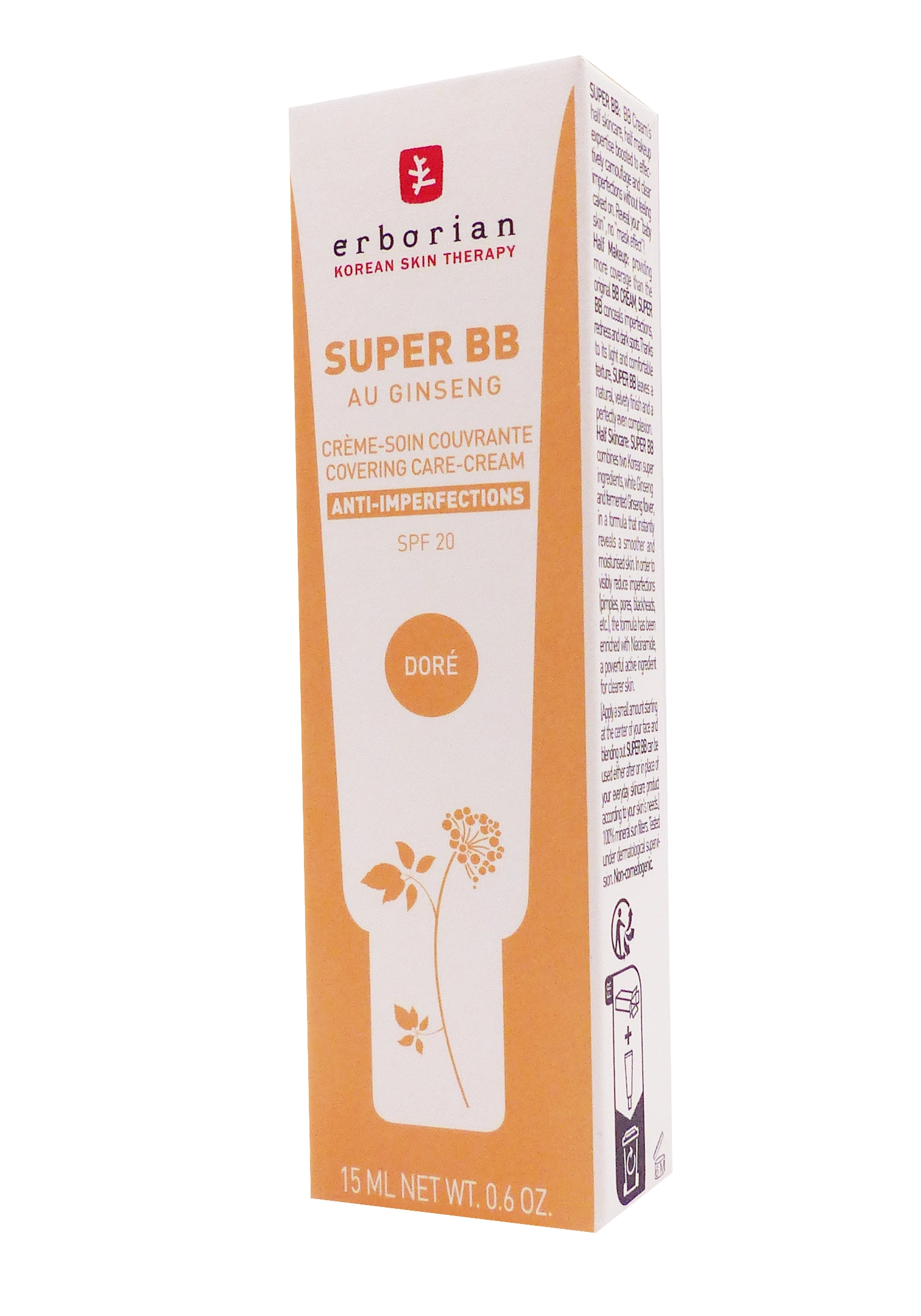 ERBORIAN SUPER BB DORE 15ML 1 erborian super bb spf 20 doré 15 ml