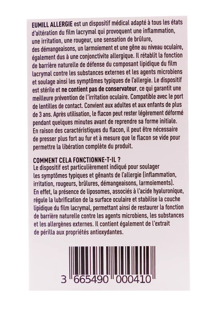 EUMILL ALLERGIE FLACON 10ML 3 eumill allergie dos