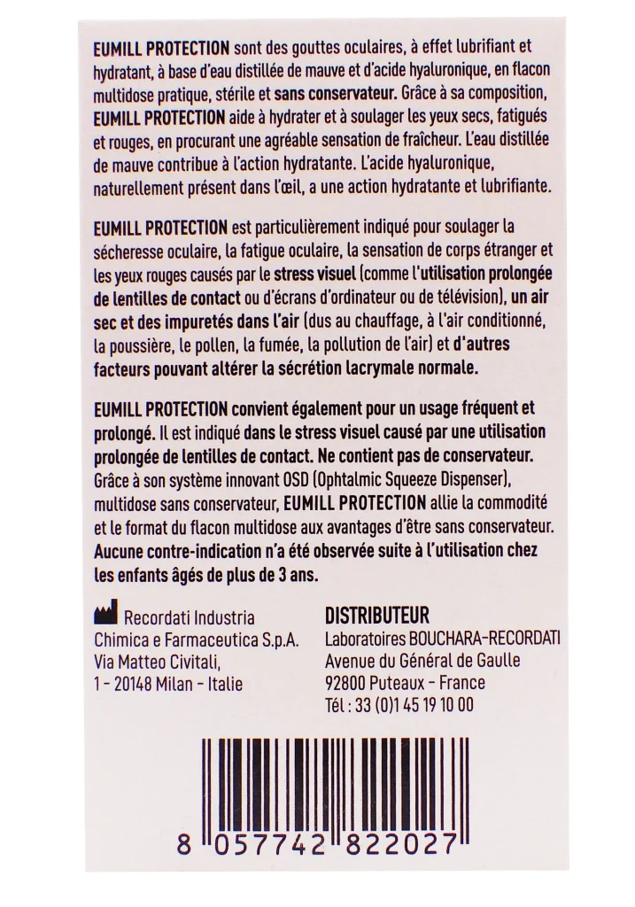 EUMILL PROTECTION YEUX 10ML 3 eumill protection dos