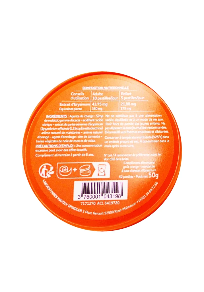 EUPHONEO ORANGE MANDARINE 50 PASTILLES SANS SUCRES 3 euphoneo orange dos