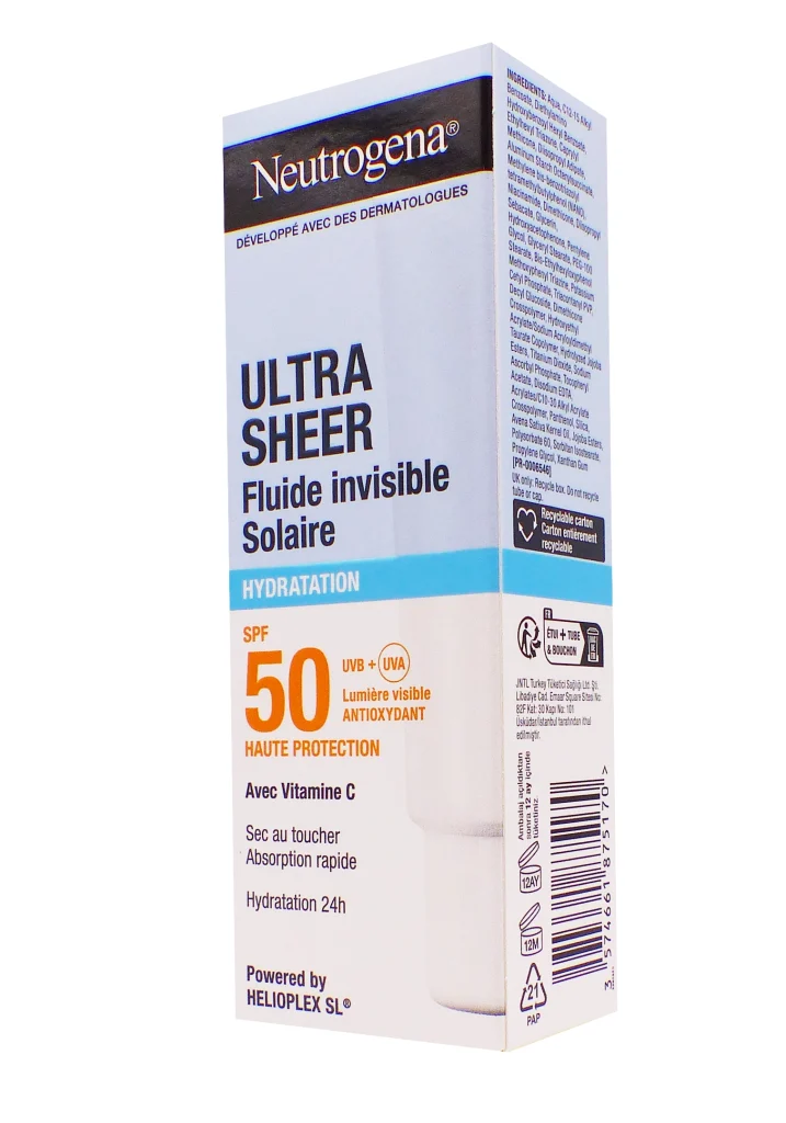 NEUTROGENA FLUIDE INVISIBLE HYDRETATION SPF 50, 50ML 2 fluide invisible solaire spf 50 hydratation
