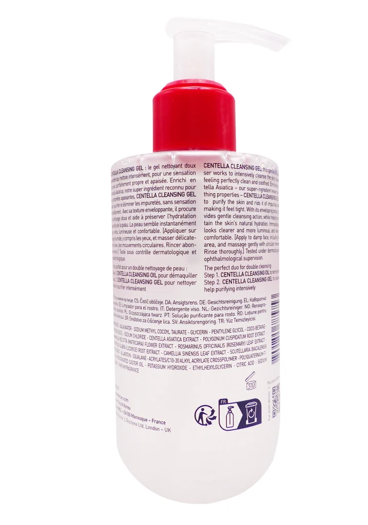 ERBORIAN CENTELLA CLEANSING GEL 180ML 3 gel lavant dos