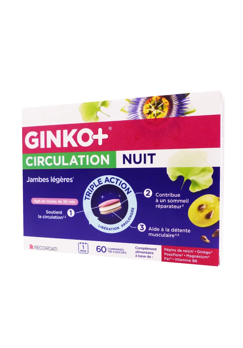 ginko+ circulation nuit 60 comprimés
