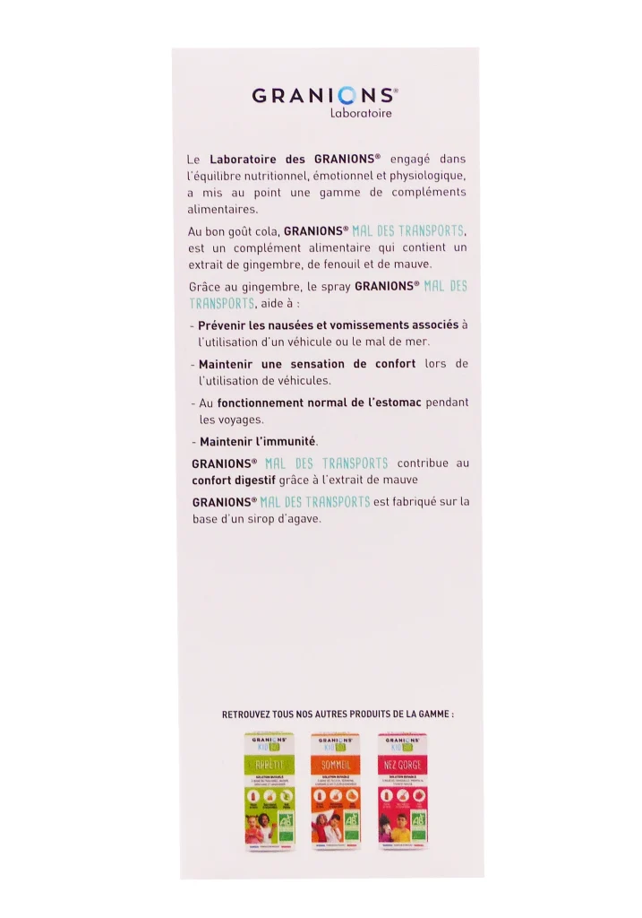 granions mal des transports dos