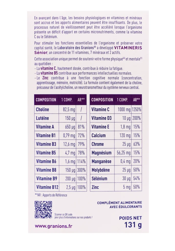 GRANIONS VITAMINERIS SENIOR 28 COMPRIMES EFFERVESCENTS 3 granions vitamineris dos