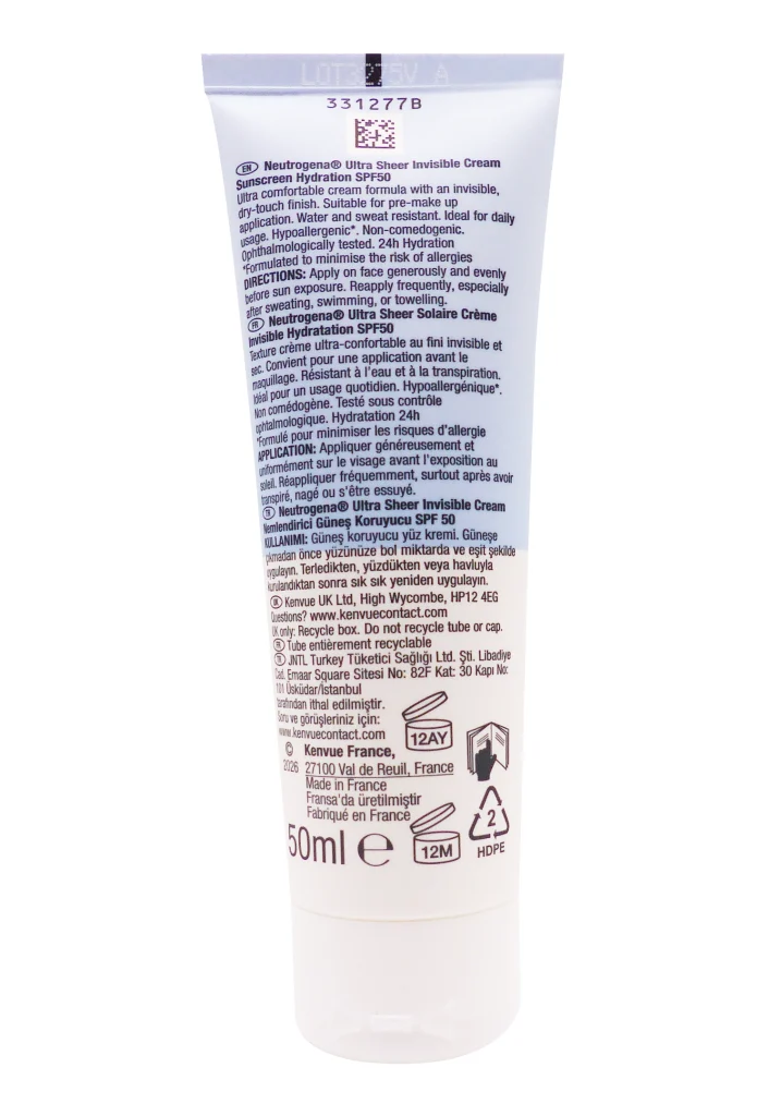 NEUTROGENA CREME INVISIBLE HYDRATANTE SPF 50, 50ML 4 neutrogena dos creme solaire spf 50