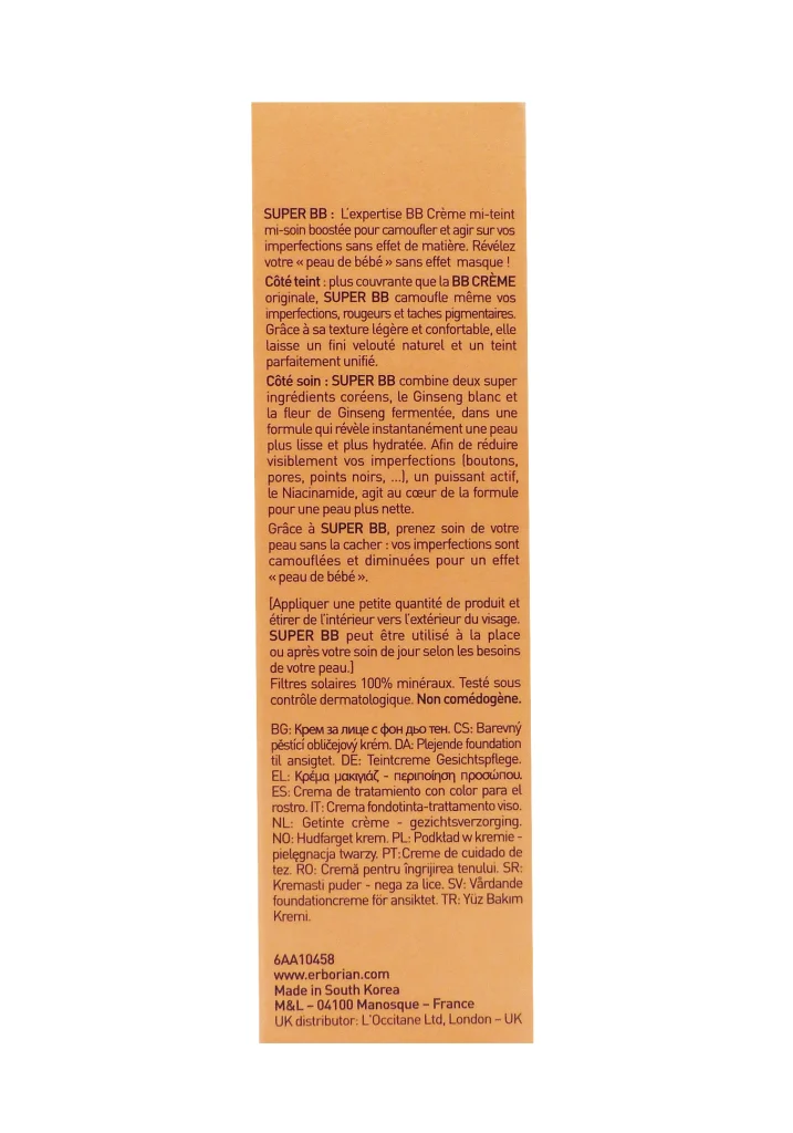 ERBORIAN SUPER BB DORE 40ML 5 super bb dos