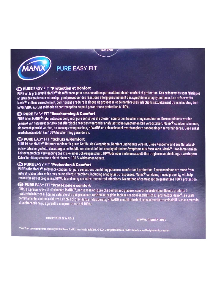 MANIX PURE EASY FIT GIGA PACK 44 PRESERVATIFS 3 Pure easy fit