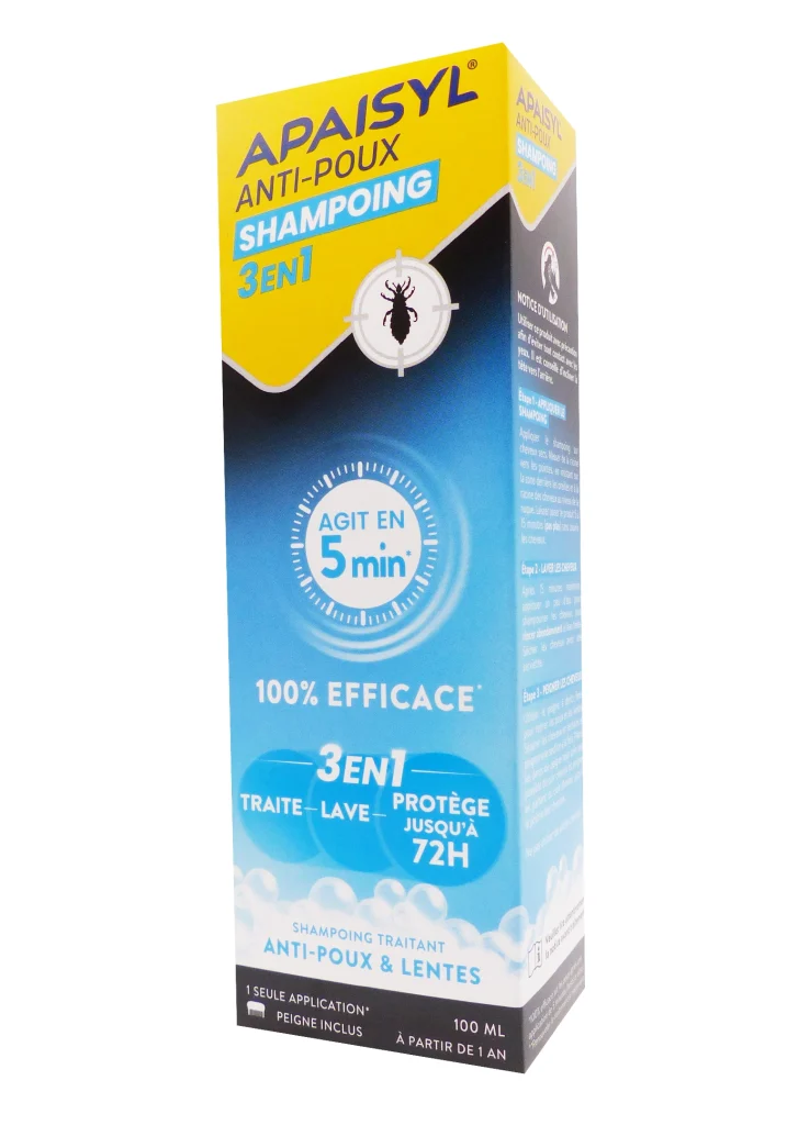 APAISYL ANTI-POUX SHAMPOING 3EN1, 100ML 2 apaisyl shampooing 3 en 1